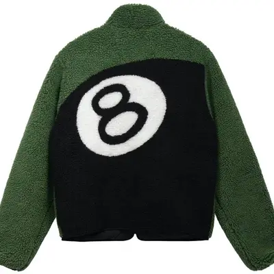 Stussy 8 Ball Sherpa Reversible Jacket Green | Where To Buy | The Sole ...