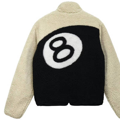 Stussy 8 Ball Sherpa Reversible Jacket Natural - Natural | The Sole ...