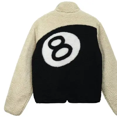 Stussy 8 Ball Sherpa Reversible Jacket Natural | Where To Buy | The ...