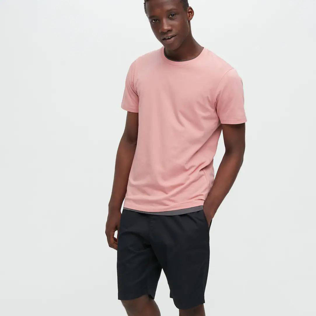 Uniqlo Men's SUPIMA Cotton Sz XL Crewneck Short Sleeve Coral Pink T-Shirt