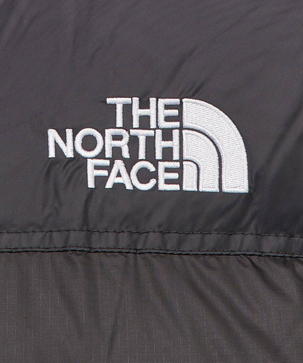 The North Face 1966 Retro Nuptse Jacket Black Logo Closeup