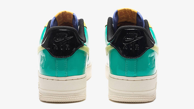 Undefeated x Nike Air Force 1 Low Multi Patent Teal Grey DV5255-001 Back