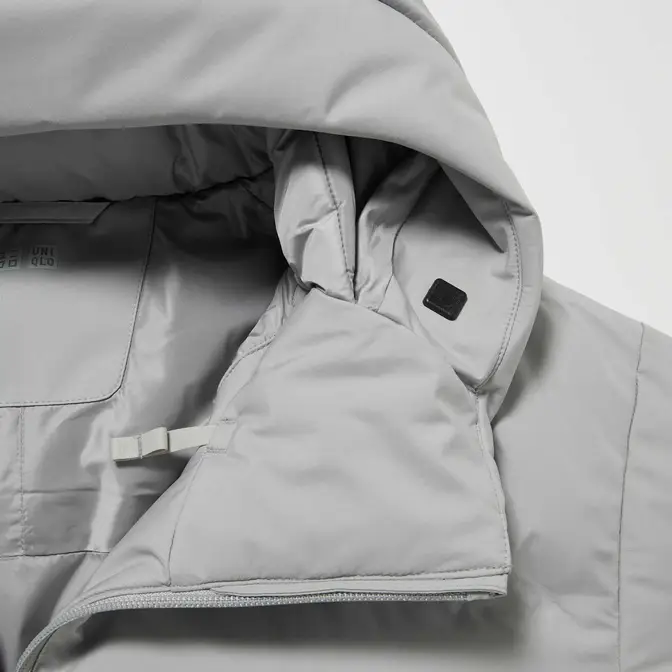 BOSS logo patch stretch-cotton shirt Blu Parka Light Grey Closeup 1