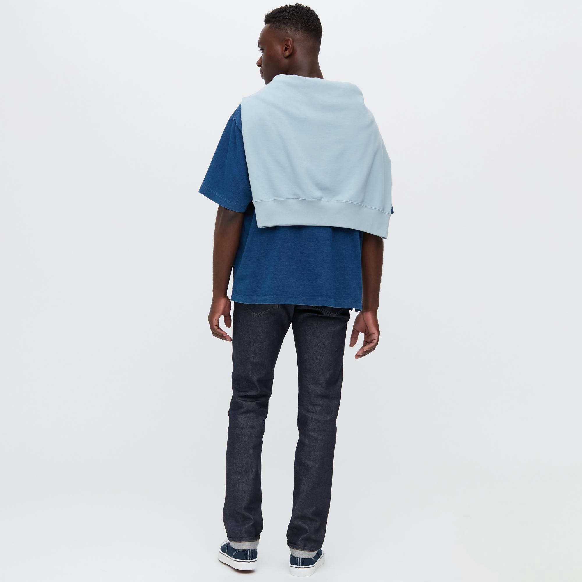 Crew Neck Uniqlo Selvedge Jeans Regular Fit Straight UNIQLO