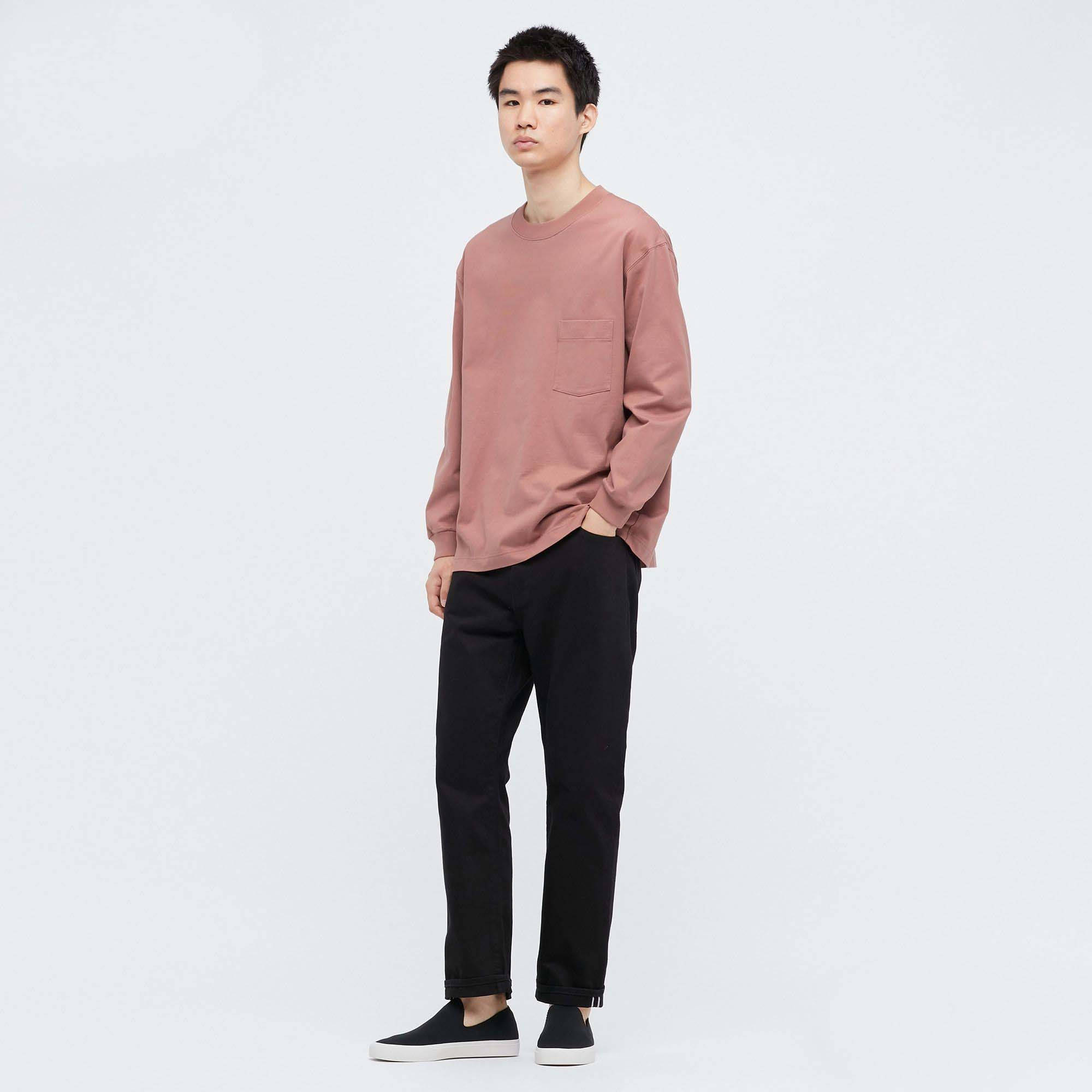 UNIQLO Crew Neck Long Sleeved T-Shirt, Where To Buy, 444974-COL56