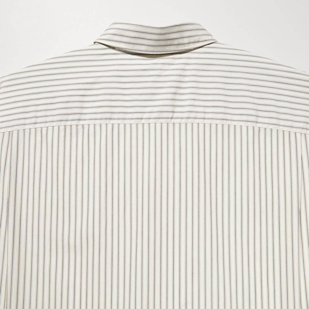 Uniqlo U Oversized Striped Shirt - Natural | The Sole Supplier