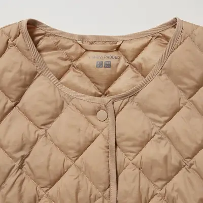 Uniqlo Warm Padded Quilted Vest Beige 450451-COL32 Detail
