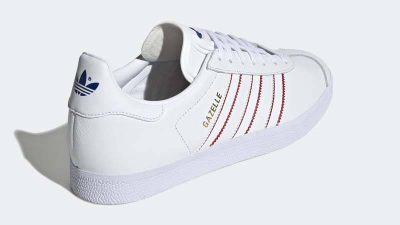 adidas gazelle silver green womens Adidas Gazelle Leather Trainers White/Royal Gum  80's Casual Classics