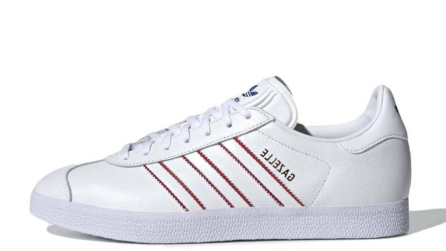 adidas gazelle white red