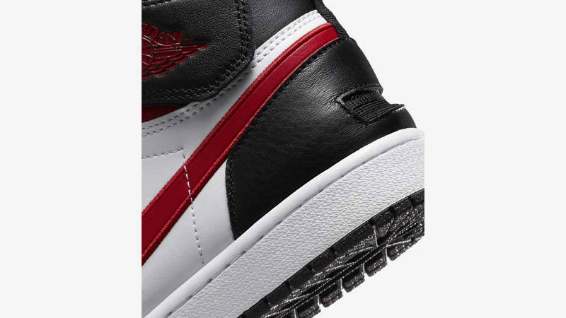 Air Jordan 1 Hi FlyEase Black Fire Red Closeup