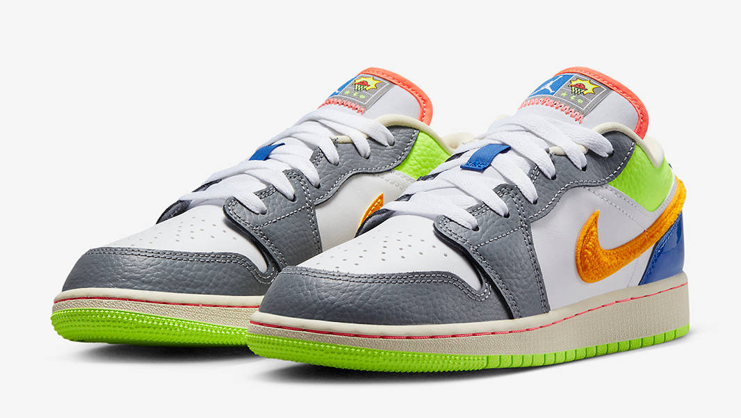 Air Jordan 1 Low GS Hoops Grey Multi FB1835-181 Side