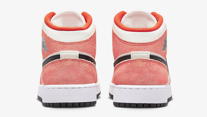 Air Jordan 1 Mid GS Orange Suede DV1336-800 Back