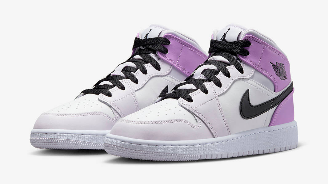 Air Jordan 1 Mid GS Pink Lavender DQ8423-501 Side