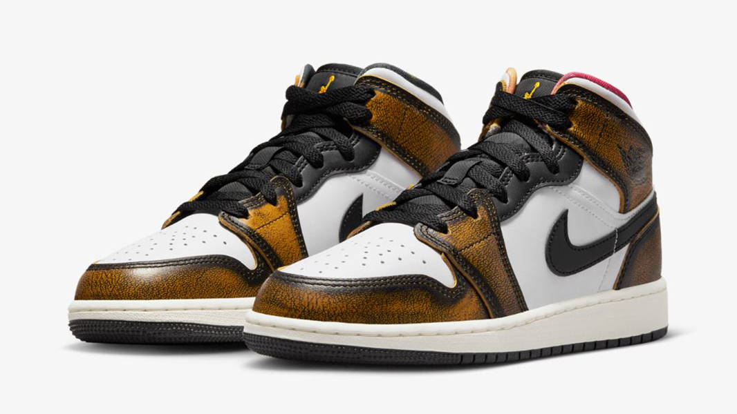 Air Jordan 1 Mid GS Wear Away Orange DQ8418-071 Side