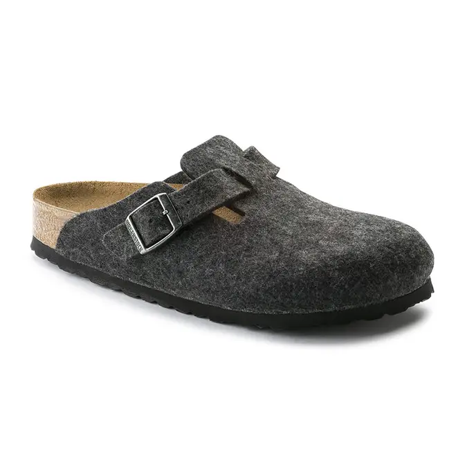 birkenstock boston anthracite wool