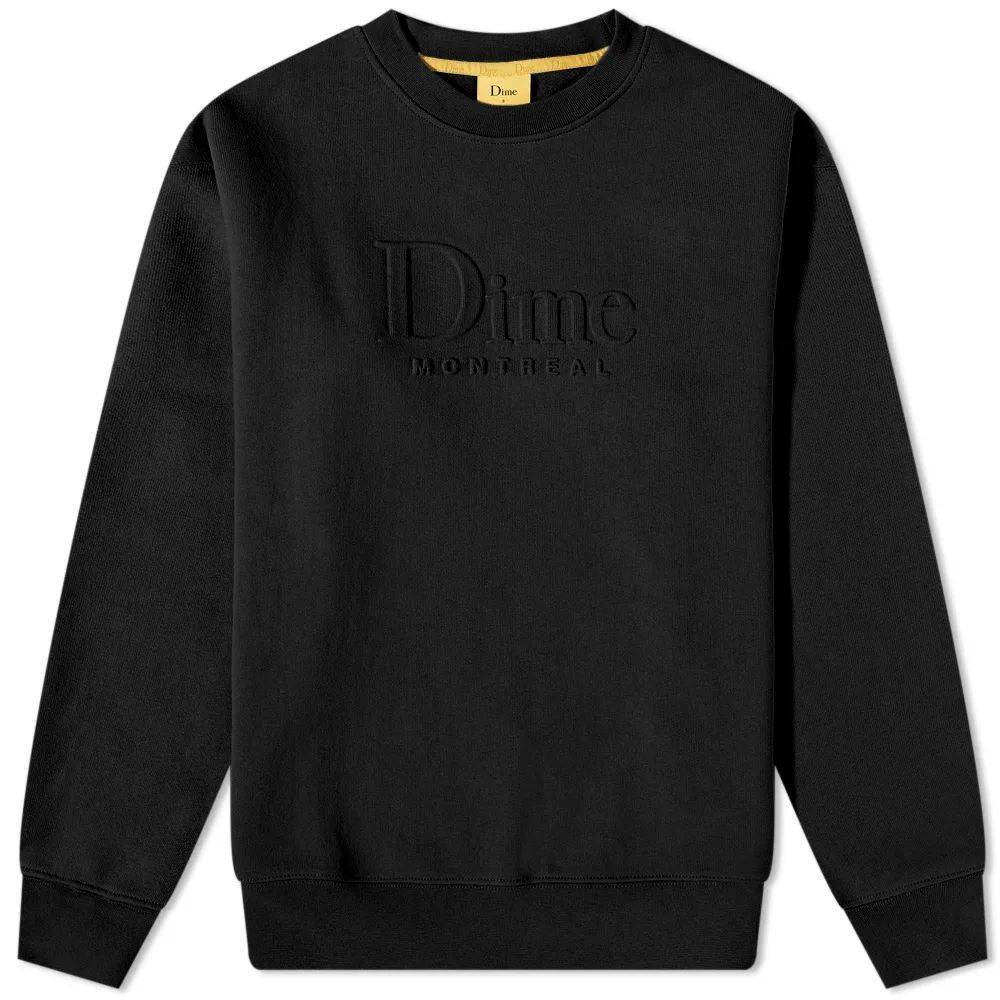 Dime Classic Embossed Crew Sweat - Black | The Sole Supplier