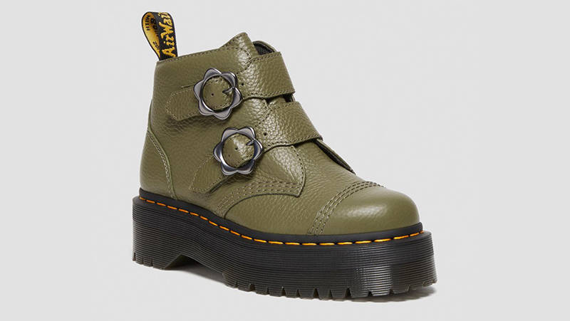 Dr. Martens Devon Flower Boots Khaki Green | Where To Buy