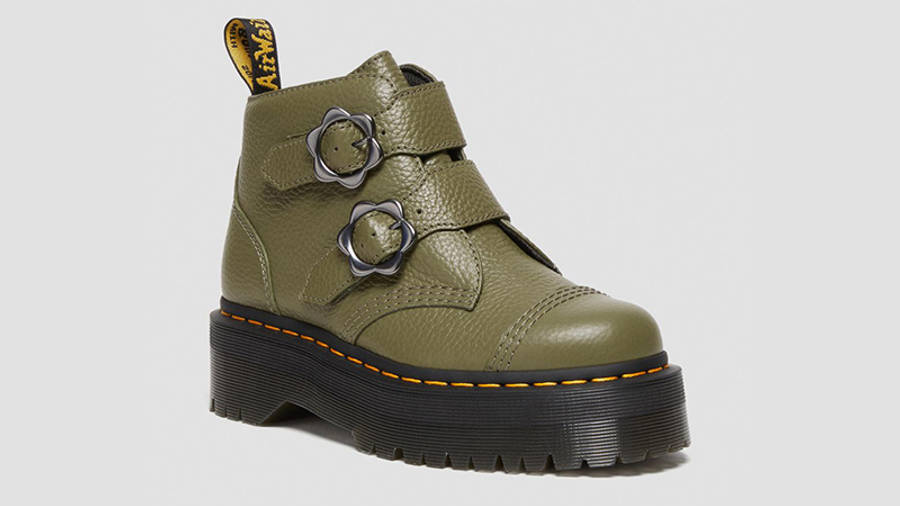 Dr. Martens Devon Flower Boots Khaki Green Where To Buy 27642272
