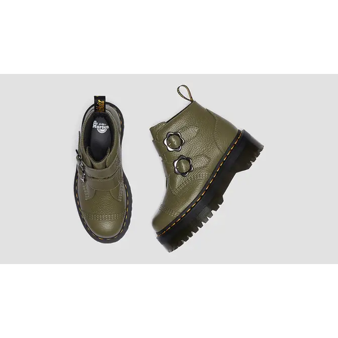 Dr. Martens Devon Flower Boots Khaki Green | Where To Buy 