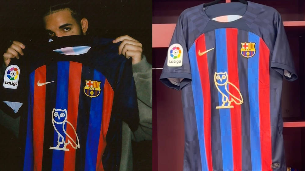 Drake Celebrates 50 Billion Spotify Streams With a Signature FC Barcelona Kit