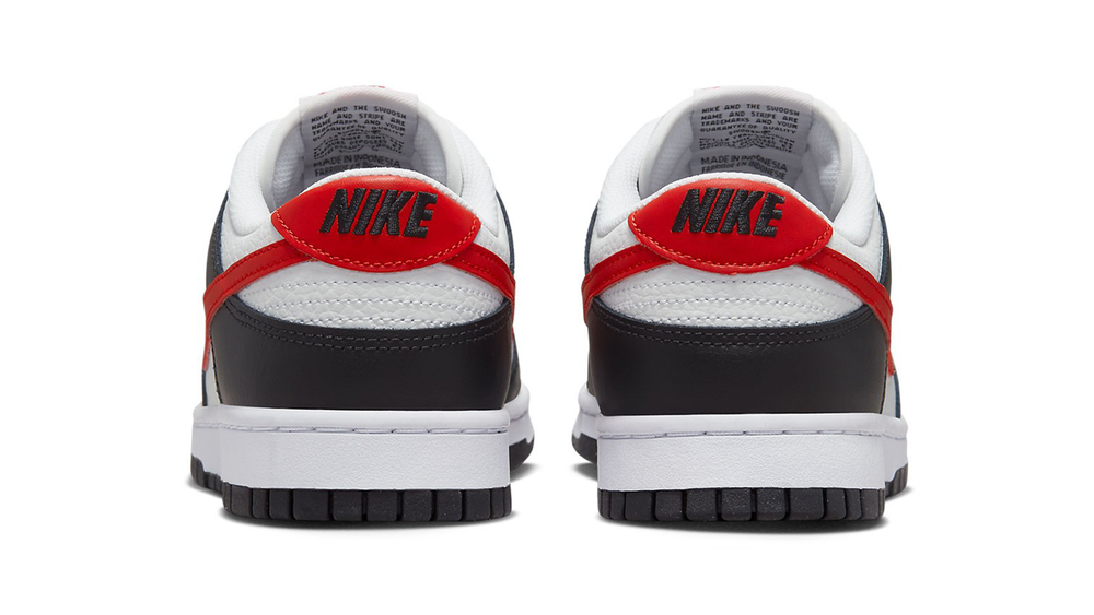 Image via Nike Nike Dunk Low White Black Red