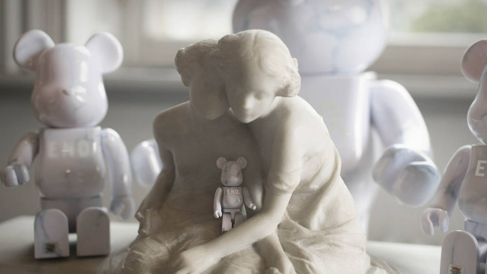 Image via END. END. x MEDICOM TOY Rework the Iconic BEA@RBRICK Toy in a "Carrera" Marble
