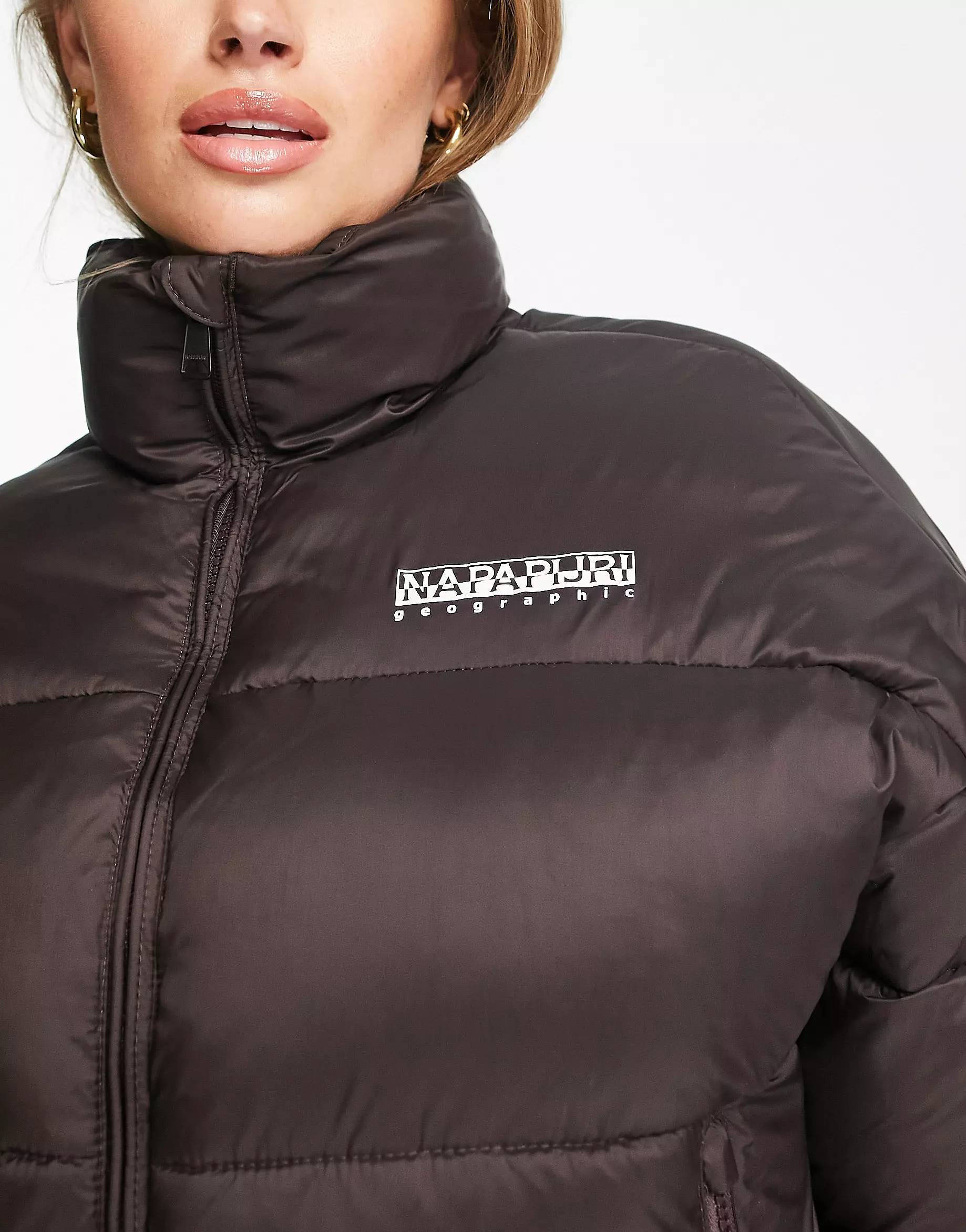 Boxy Puffer Jacket - Dark brown - Ladies