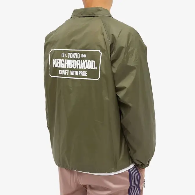 Neighborhood Winbreaker Logo Jacket Olive Drab Backside
