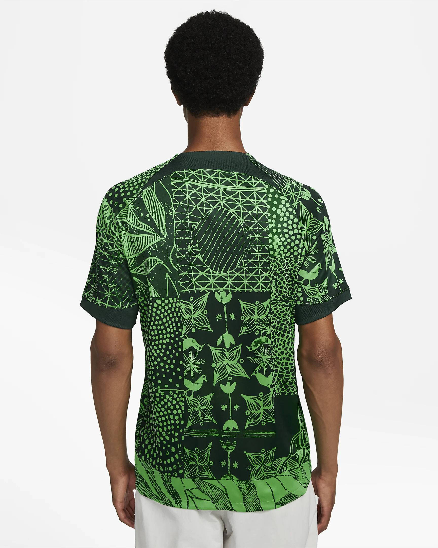Nigeria 2022-23 Stadium Home Nike Dri-FIT Football Shirt Green Spark Backside