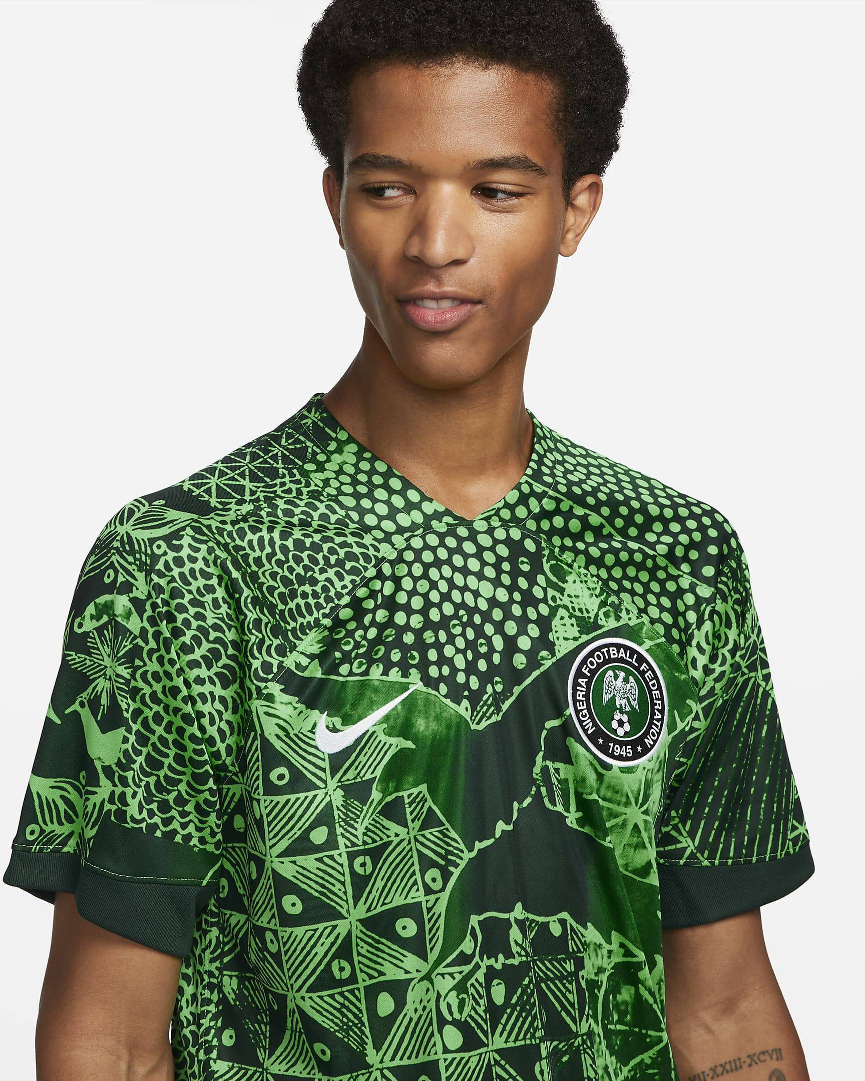 Nigeria 2022-23 Stadium Home Nike Dri-FIT Football Shirt Green Spark Front