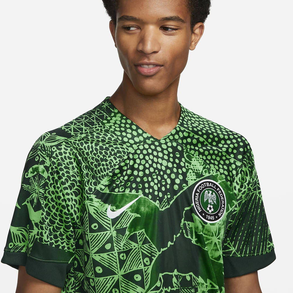 Nigeria 2022/23 Stadium Home Nike Dri-FIT Football Shirt - Green Spark ...