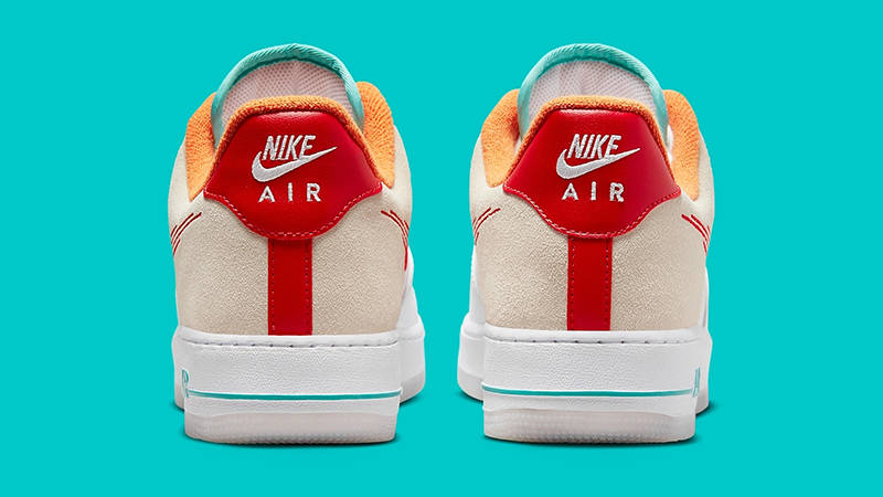 Nike Air Force 1 Low Just Do It White Red Teal Back