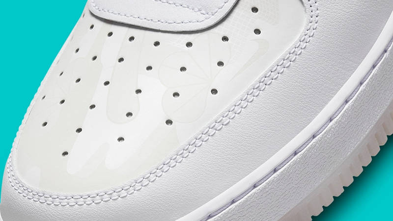 Nike Air Force 1 Low Just Do It White Red Teal Detail 3