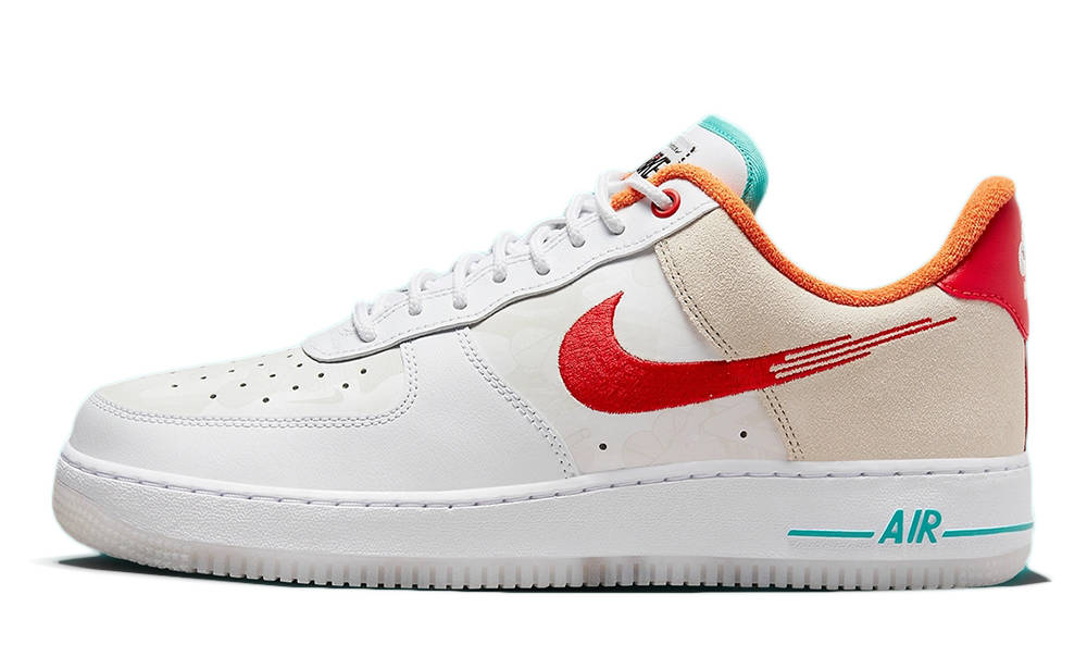 Nike Air Force 1 Low Just Do It White Red Teal