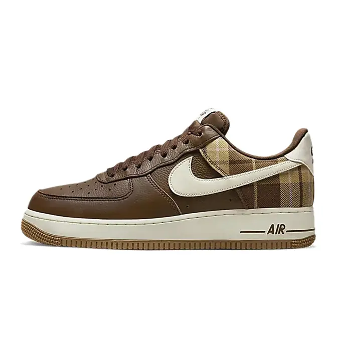 tan checkered air force ones