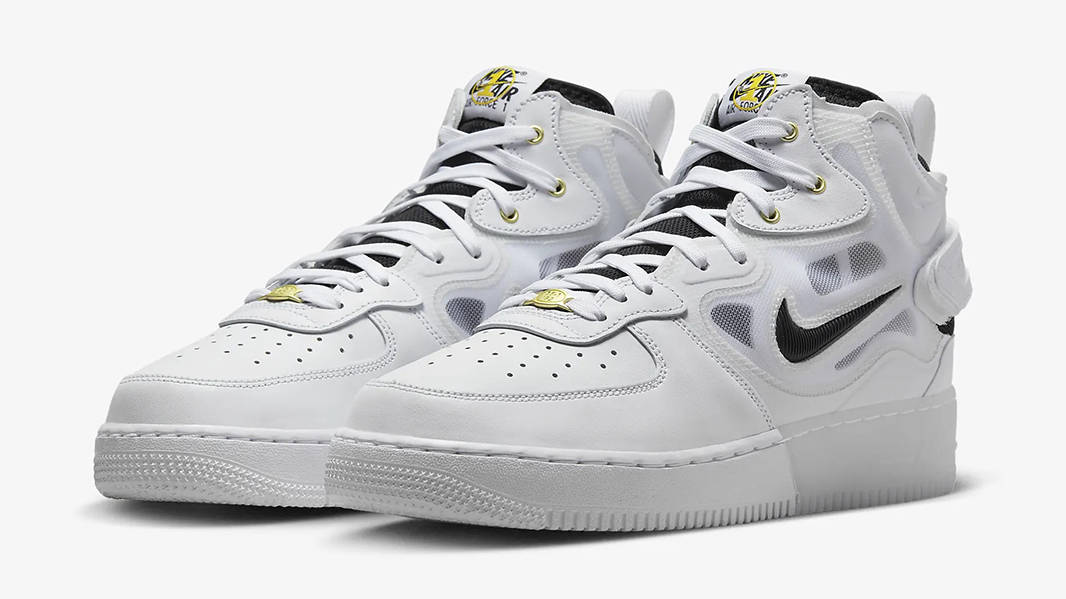 Nike Air Force 1 Mid React White Black DQ7668-100 Side