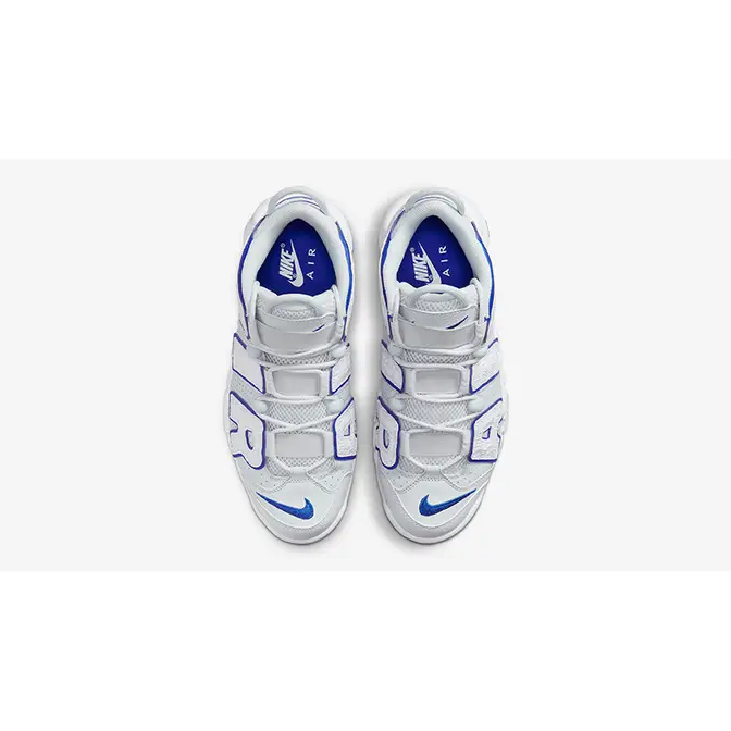 Nike uptempo white and blue online