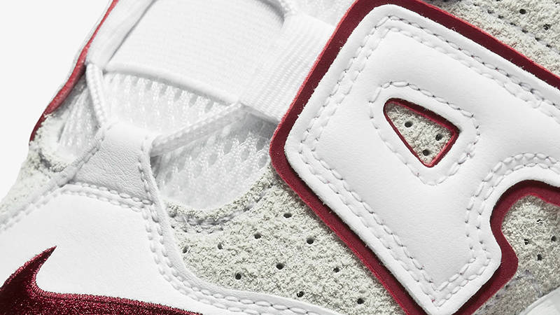 Nike Air More Uptempo White Grey Red FB1380-100 Detail