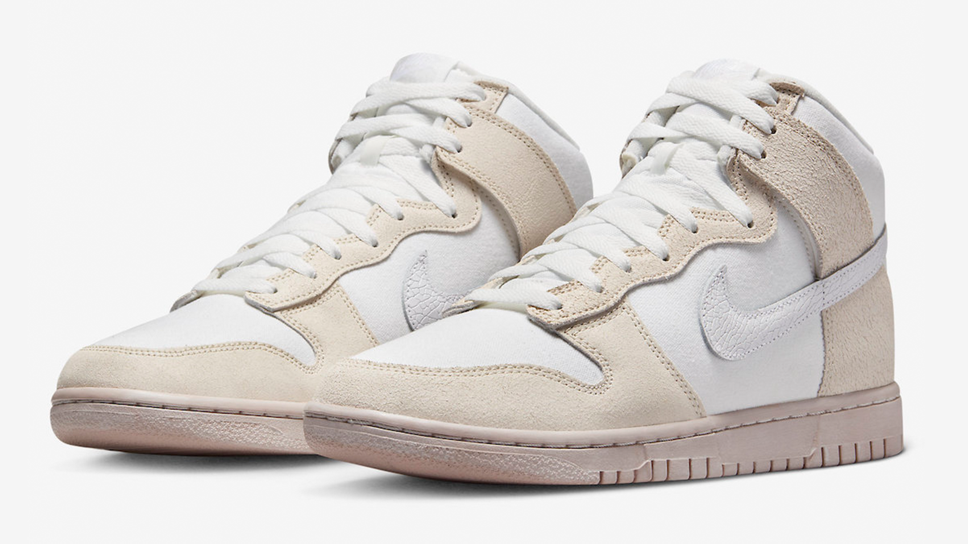 Nike Dunk High EMB Cracked Leather White Tan