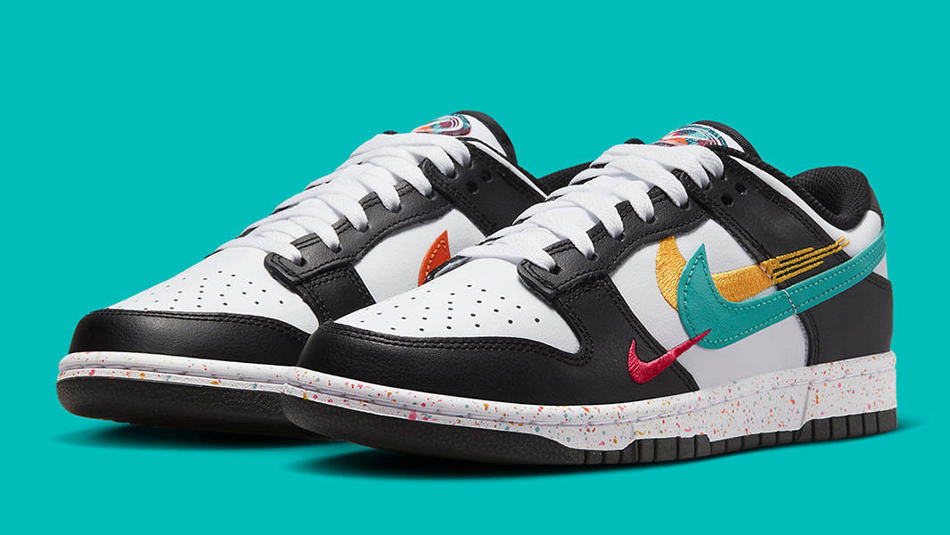 Nike Dunk Low Black White Multi Side