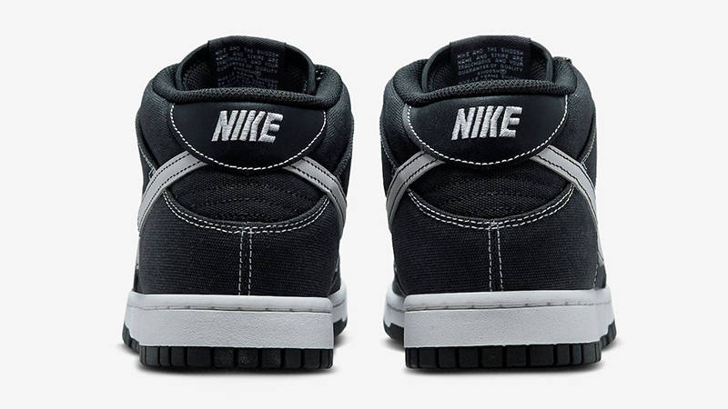 Nike Dunk Mid Black Canvas DV0830-001 Back