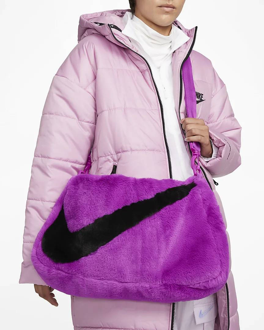 Nike Women's Sportswear Faux Fur Tote Bag-Tan