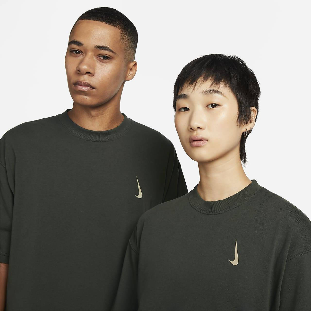 Nike X Billie Fleece Hoodie Tee Shirt Green Front Closeup