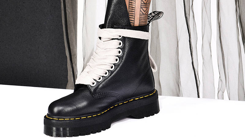 Rick Owens × Dr. Martens 1460 DMXL Mega Lace Boot Black Men's Size