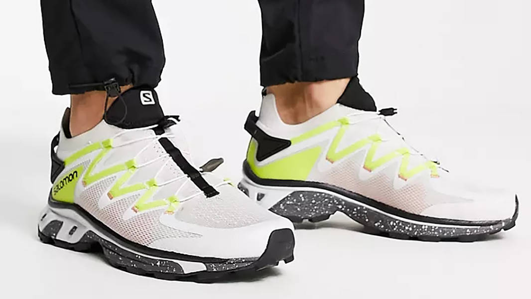 Salomon XT-RUSH White Lime Green L41659300 on feet