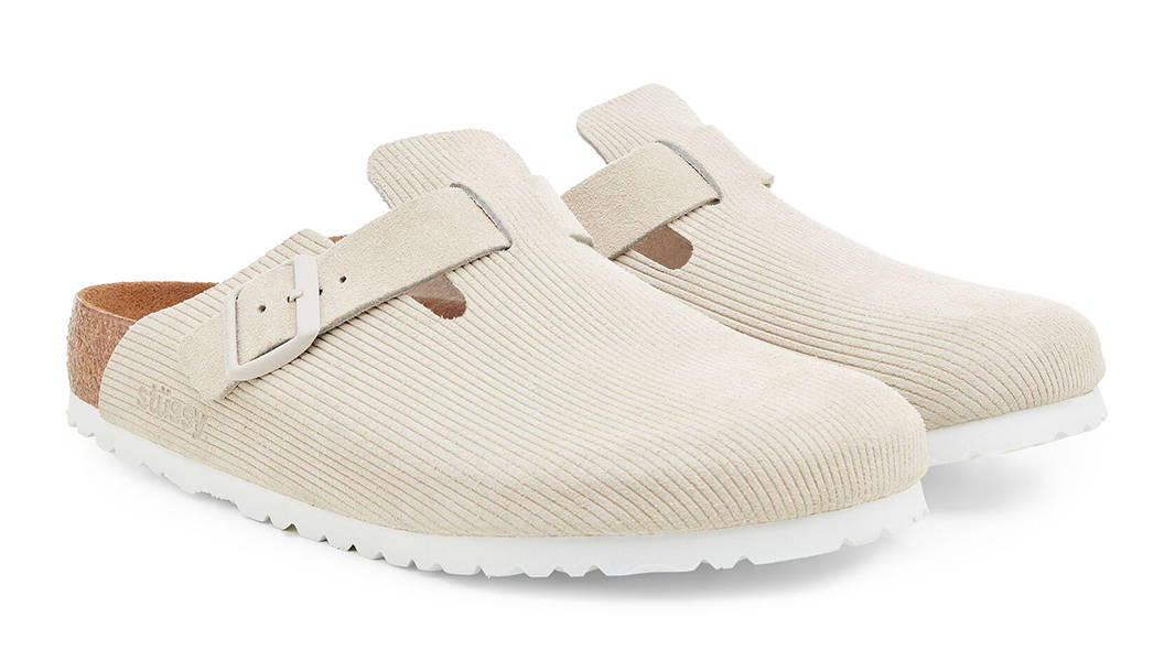 Stussy x Birkenstock Boston Suede Leather Bone | Where To Buy