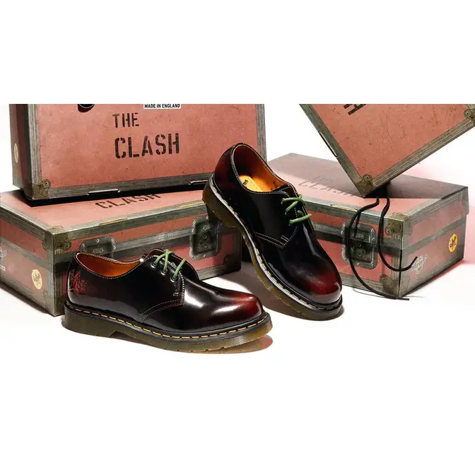 The Clash x Dr. Martens 1461 Cherry Red Arcadia | Where To Buy | 28001600 |  The Sole Supplier