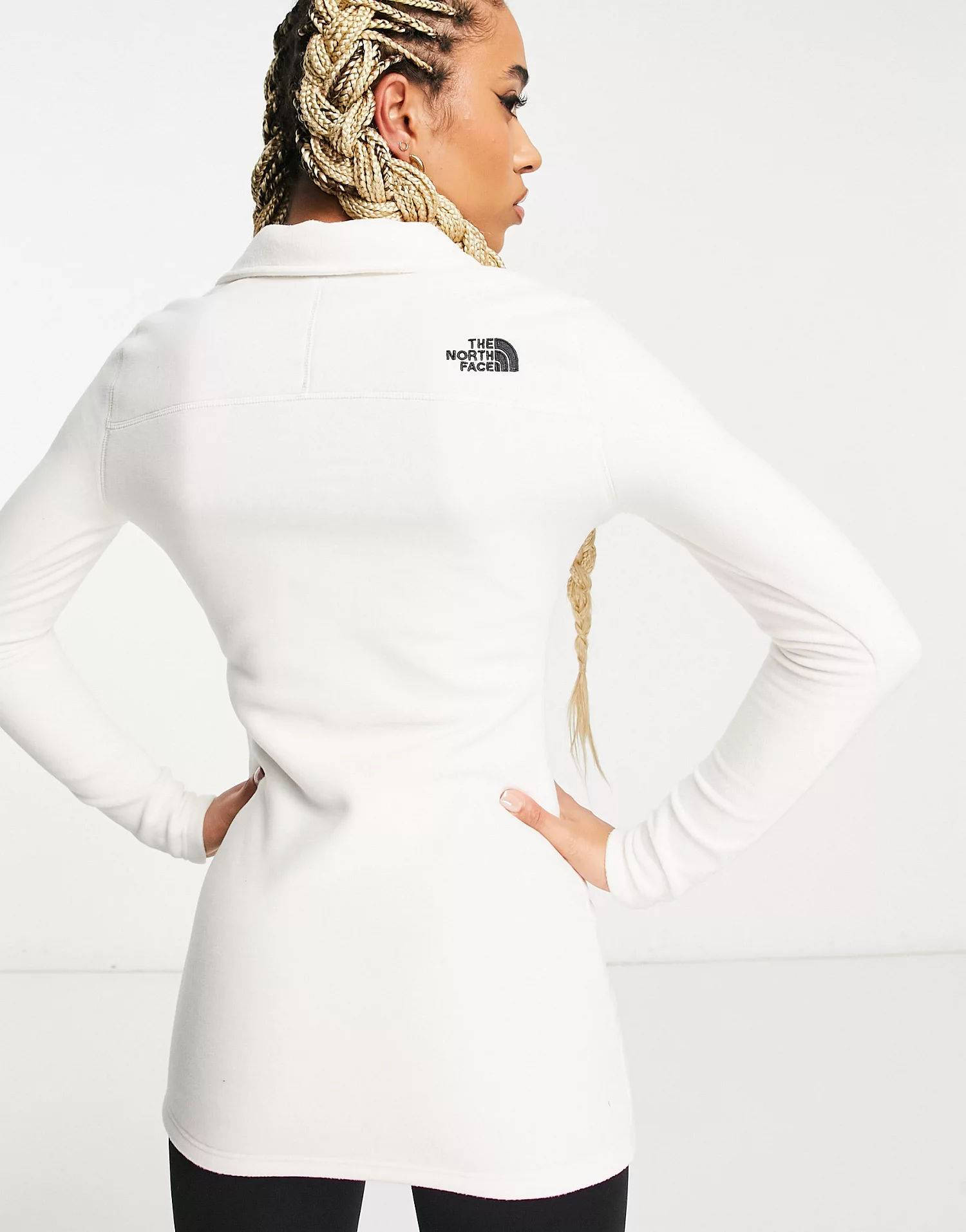 The North Face Glacier 1-4 Zip Fleece Dress Neck Logo Cream Feature