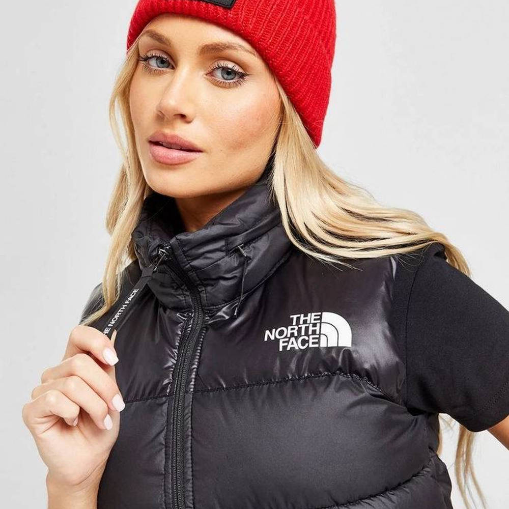 The North Face Logo Hooded Padded Gilet Black The Sole Supplier