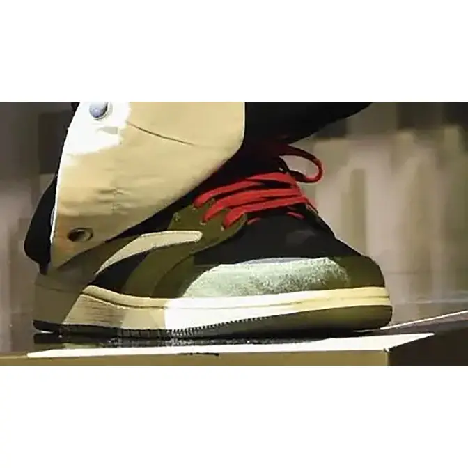 Travis Scott x Nike The Air Jordan 1 Low Is Coming In Dark Teal Low OG Grammy Olive Front
